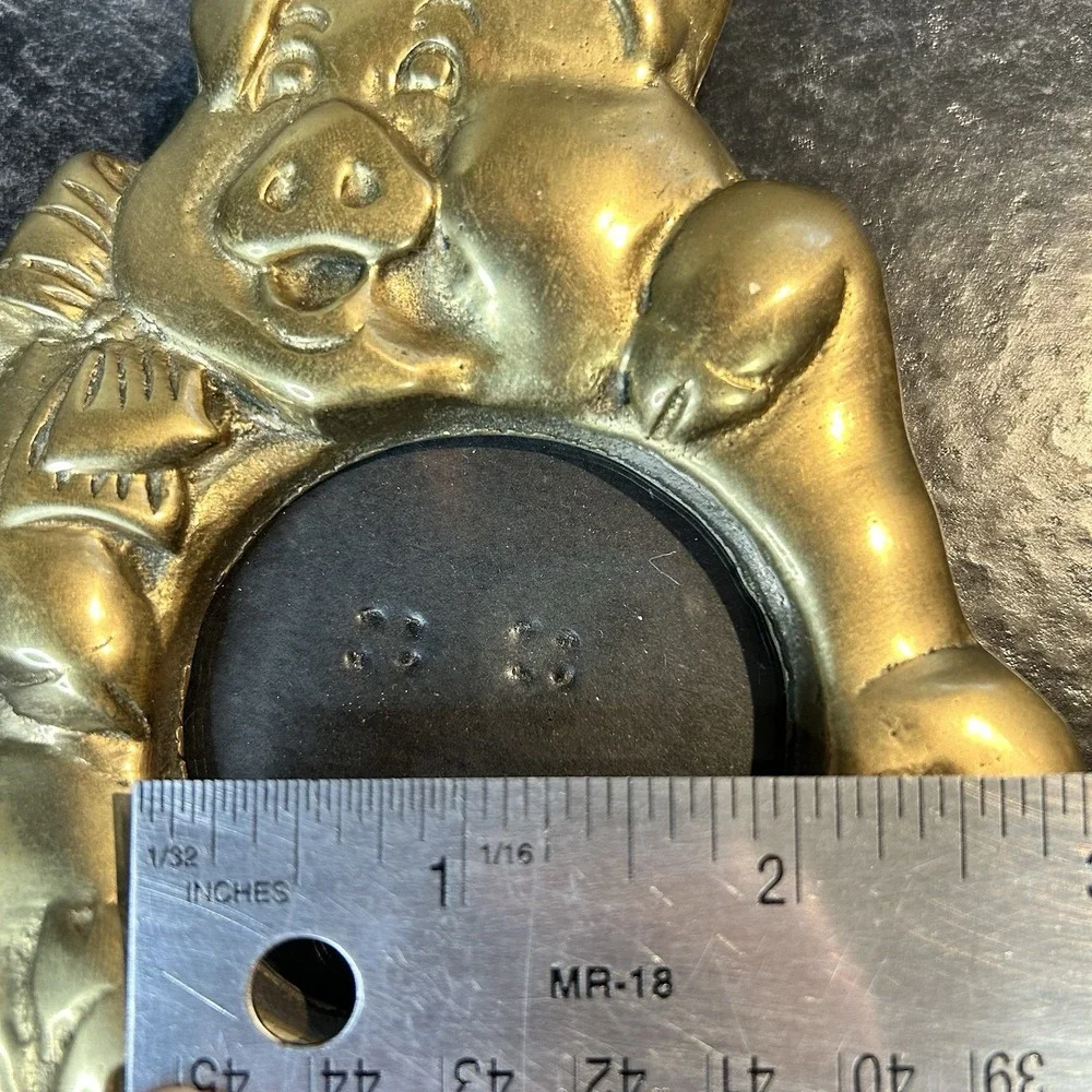 Vintage Brass‎ Pig Piggy Picture Frame 2